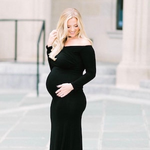 Maternity dress, long sleeve maternity dress, baby shower dress, long maternity dress, fitted long maternity dress