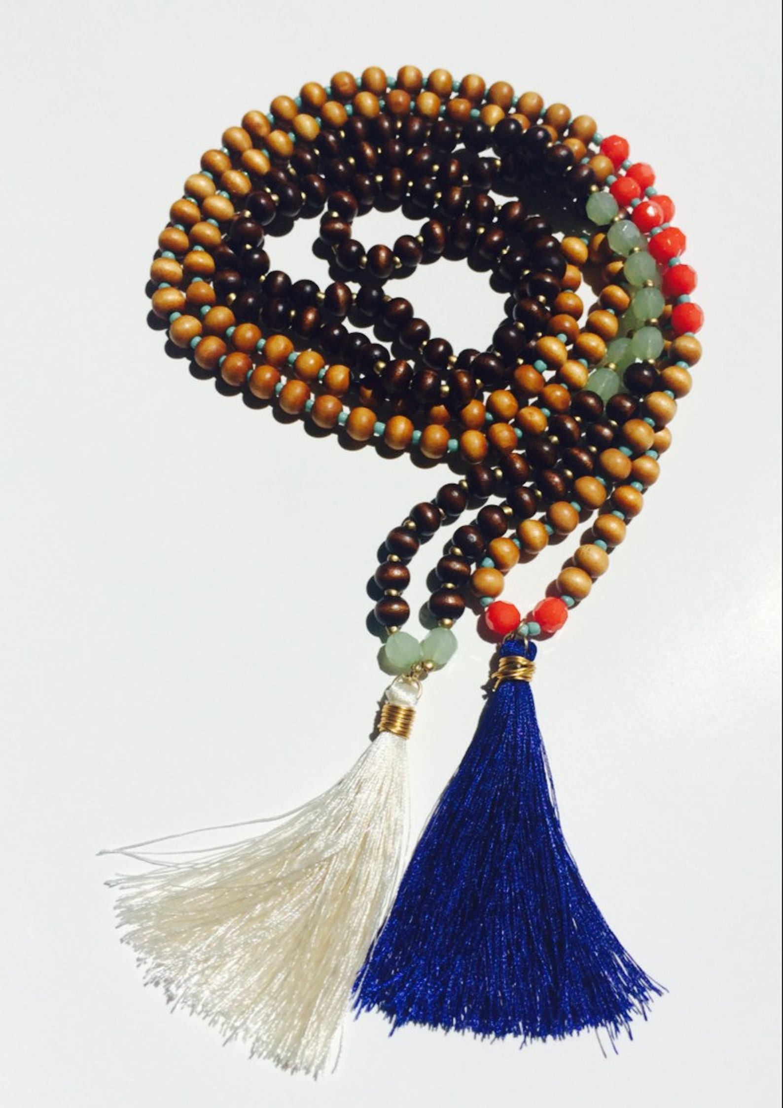 Tassel Necklace/ Beaded Tassel Necklace/ Beach Necklace Long - Etsy