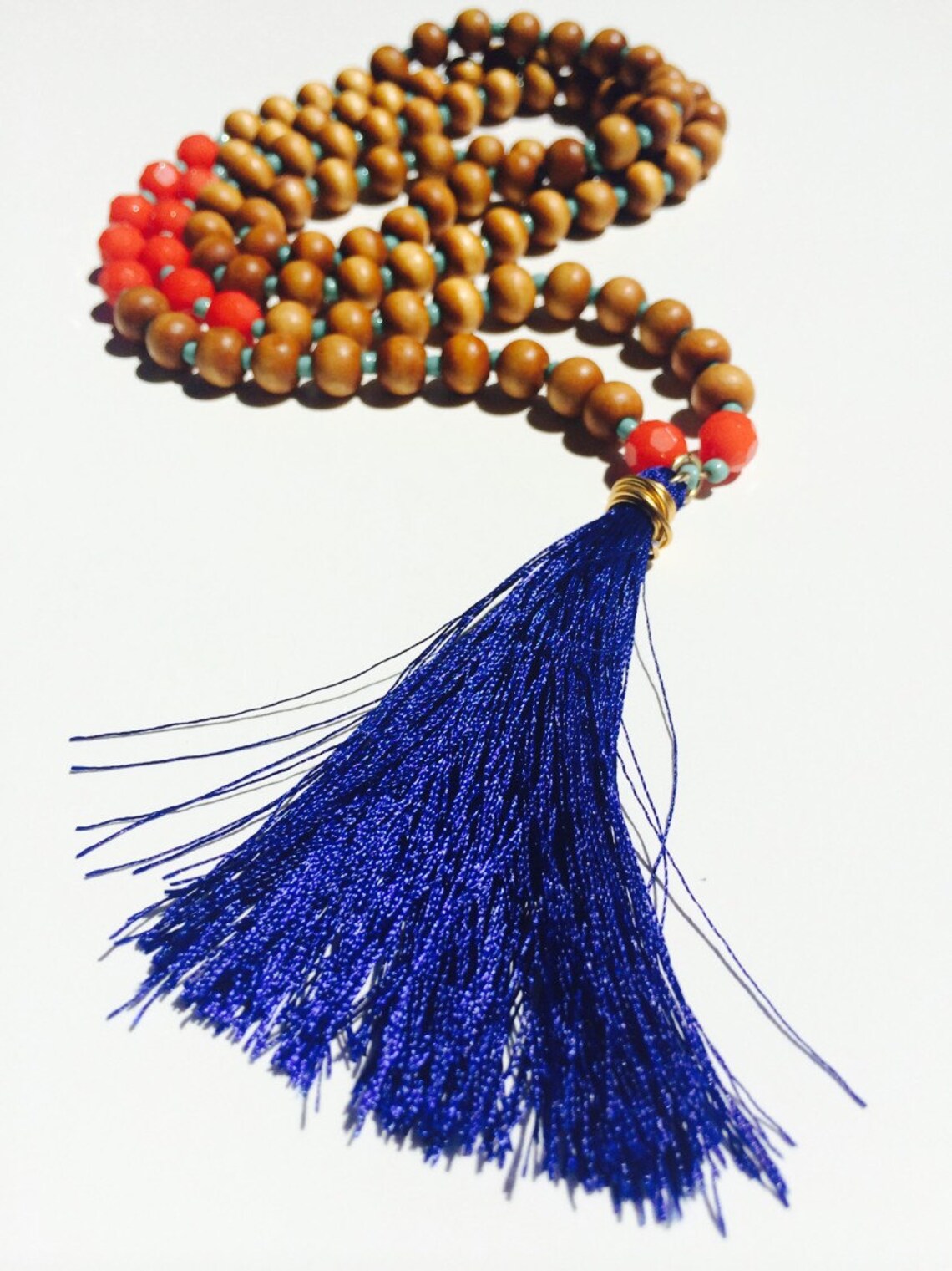 Tassel Necklace/ Beaded Tassel Necklace/ Beach Necklace Long - Etsy
