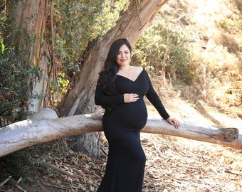 Skylar Maternity Gown in Black
