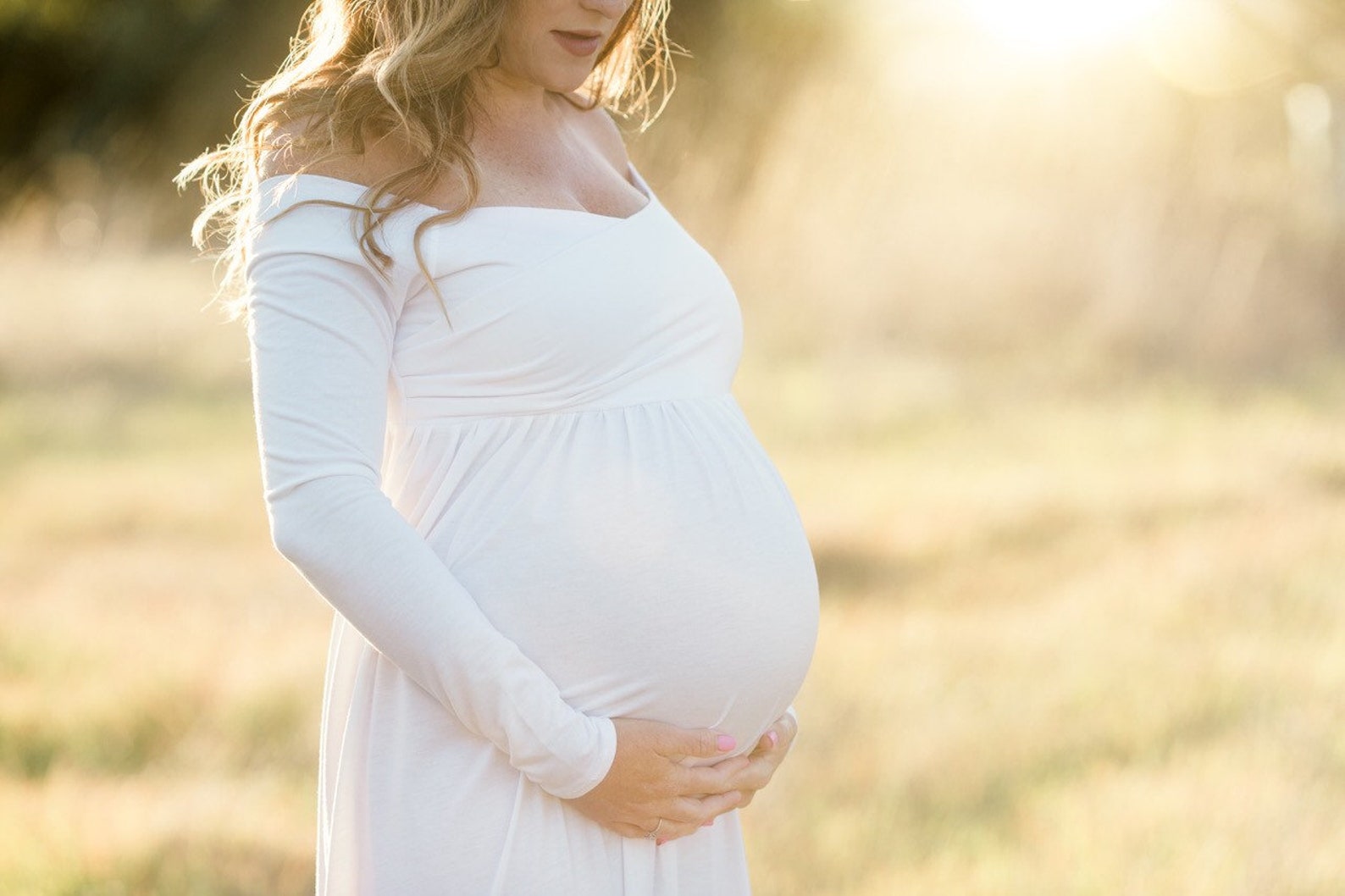 Stunning Off-Shoulder Maternity Gown