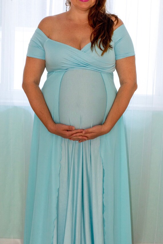 strapless open back dress Ruffled Mermaid Maternity Spaghetti Straps Dress, Purple / XL main image 0