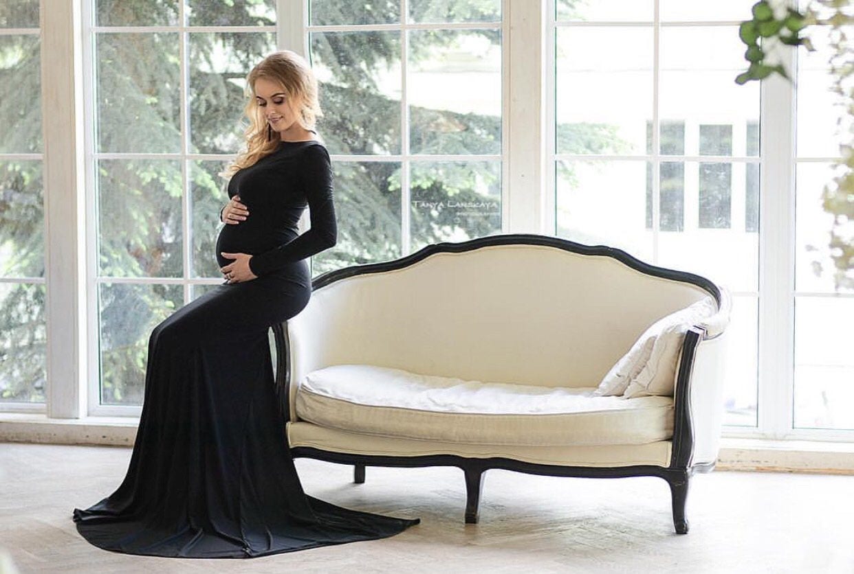 Handkerchief Sleeve Maternity Dress