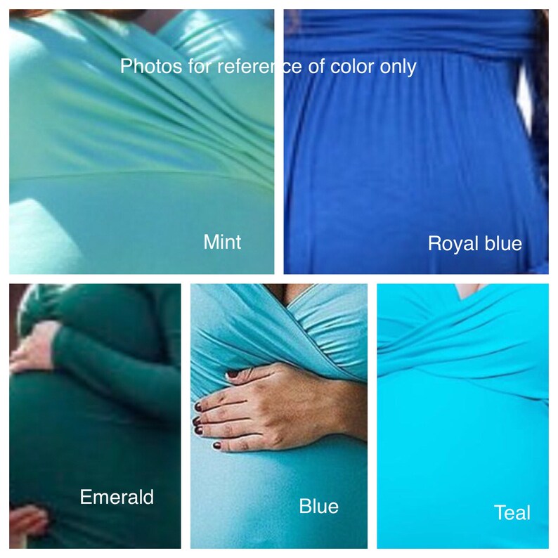 Rent A Royal Blue Pleated Maternity Gown & Off Shoulder Sleeves With Elegant Neckline