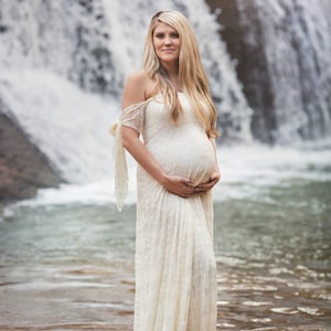 Vestido de maternidad bohemio, vestido de maternidad de encaje, vestido de baby shower, vestido de maternidad largo, vestido de maternidad largo ajustado