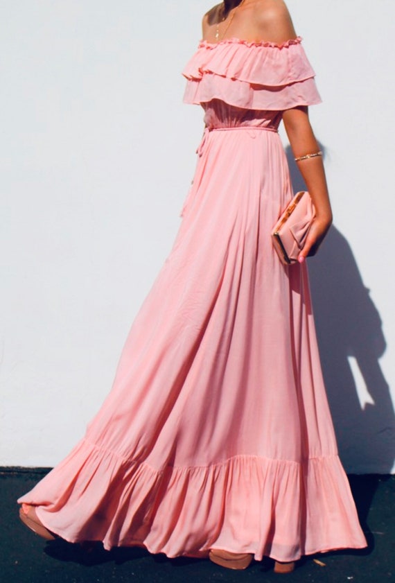 Boho blush deals maxi dress