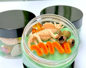 Dinosaur fossil playdough mini jar, Dino play dough, goodie bag, playdough kit, dinasour play dough kit, dinosaur goodie bag, playdough kit