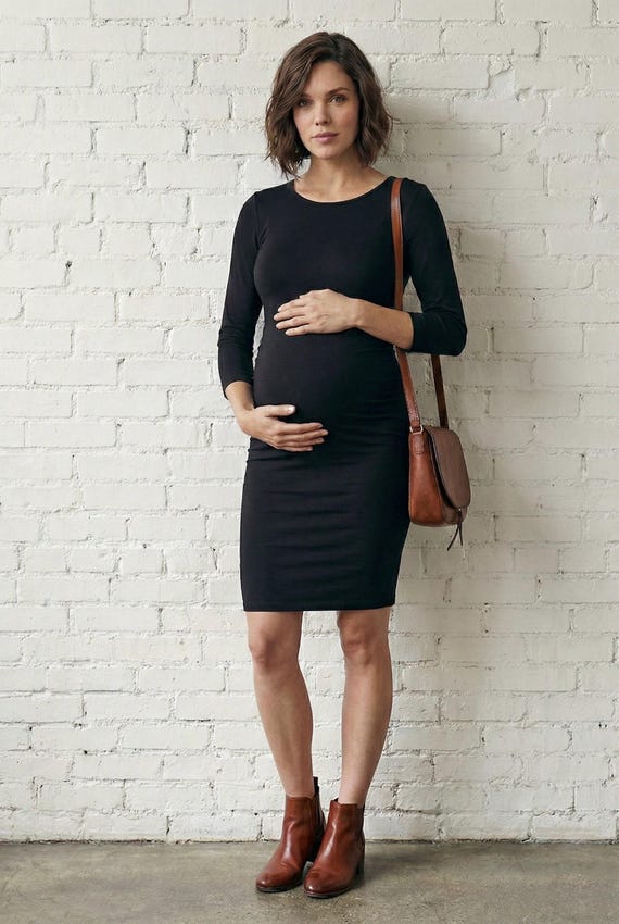Everyday Maternity Midi Dress/ Office Maternity Dress/ Work Maternity Midi Dress