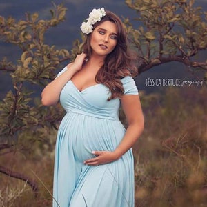 Maternity dress for photo shoot/sweetheart short sleeve maternity dress