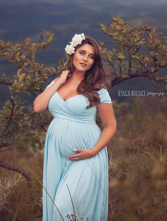 Oscar Champagne Gold Satin Maternity Gown for Photo Shoot and Baby Sho –  sharon rose custom