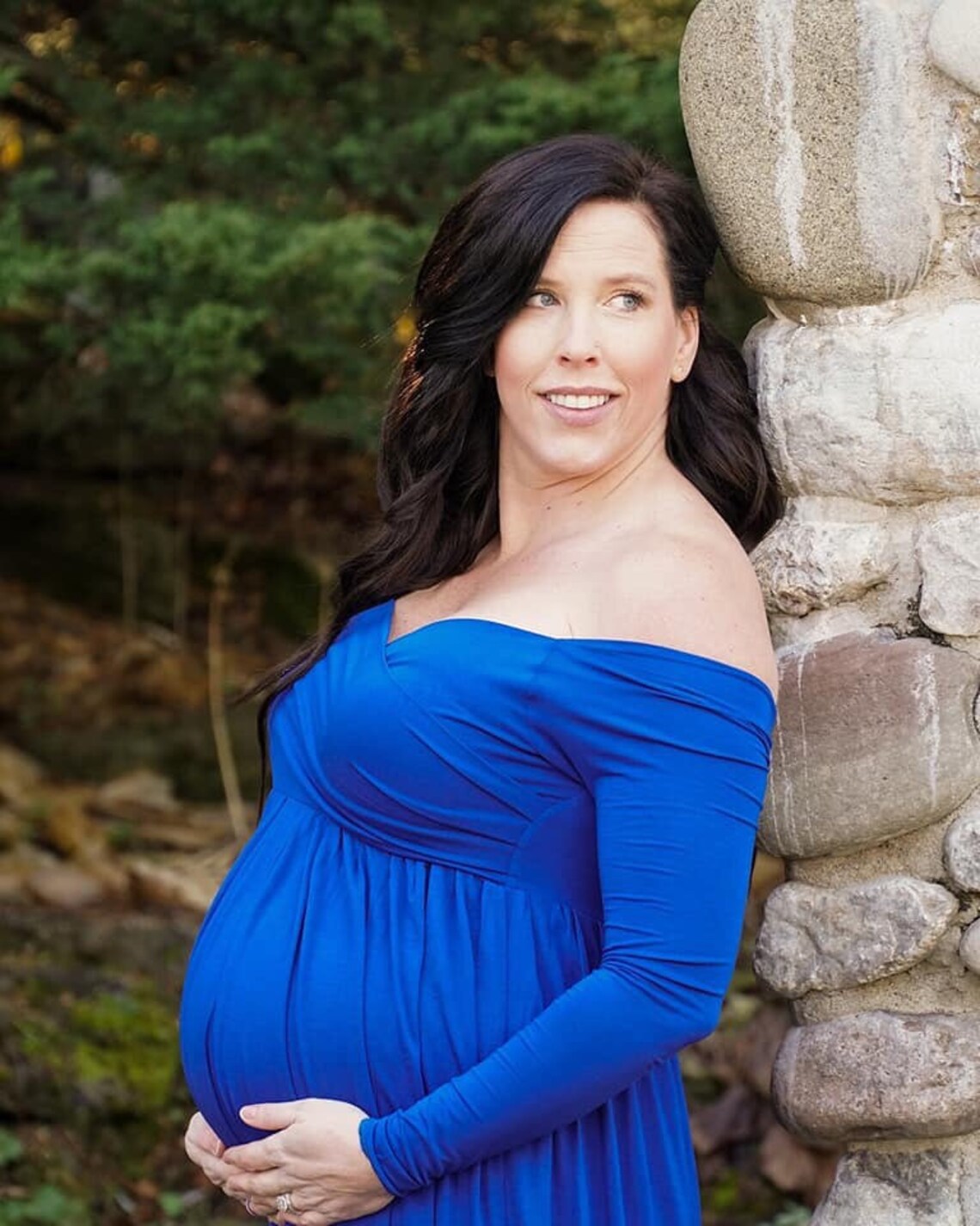 Maternity Gown Long Sleeve off the Shoulder Maternity Gown Etsy