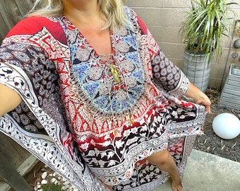 Kaftan beach coverup boho embellished kaftan, beach kaftan, caftan, honeymoon cover up