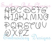 1 Inch Vintage Bean Stitch Walt Font Design File for Embroidery Machine Instant Download Quick Hand Stitched Look