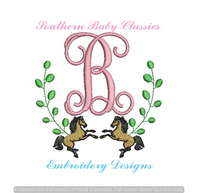 Horse Pony Equestrian Swag Monogram Frame Design File for Etsy