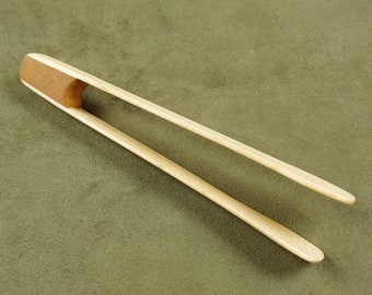 Short Toast Tongs with Cherry insert, Blades in Maple