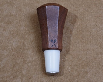 Flared Jewel-Shaped Bottle Stopper In Black Walnut