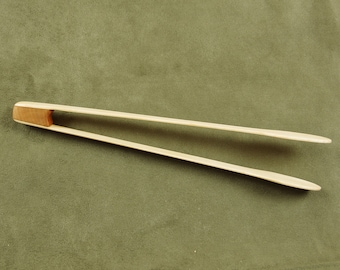 Long Toast Tongs with Cherry insert, Blades in Maple