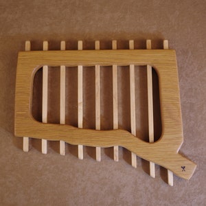 State Of Connecticut Trivet With Oak Base and Maple Slats image 3