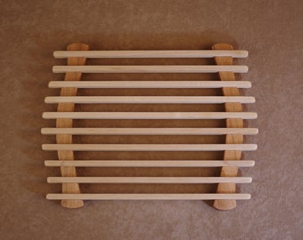 Large Rectangular Trivet in Cherry and Maple