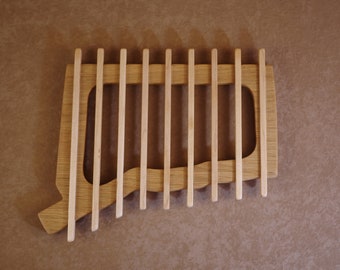 State Of Connecticut Trivet With Oak Base and Maple Slats