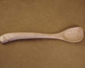 Left-Handed Saute Spoon in Lustrous Curly Maple