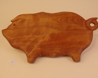 Large Pig Serving Board in Stunning Red Flame Birch