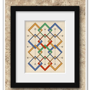 Colored Rhombus. Fine Art Prints and Art Posters 11x14. Giclee Print. Modern art. image 1