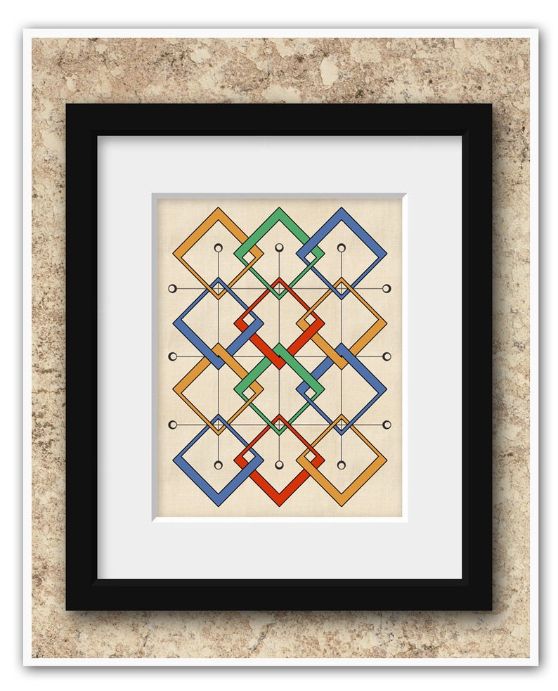 Colored Rhombus. Fine Art Prints and Art Posters 11x14. Giclee Print. Modern art. image 1