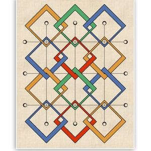 Colored Rhombus. Fine Art Prints and Art Posters 11x14. Giclee Print. Modern art. image 2