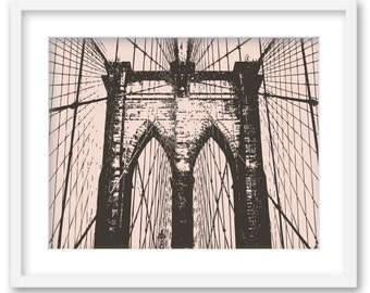 Brooklyn Bridge. NYC Wall Art decoration print 8x10. Free Shipping.