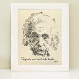 Retrato de Albert Einstein. Decoración imprimir (cartel) 8 