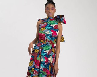 Derica Dress- ankara print african print dutch wax cotton dress swing dress