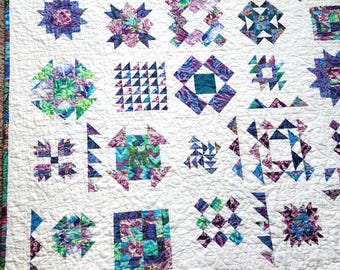 Handmade Patchwork Quilt, Kaffe Fassett Fabrics, Summer Moon Design