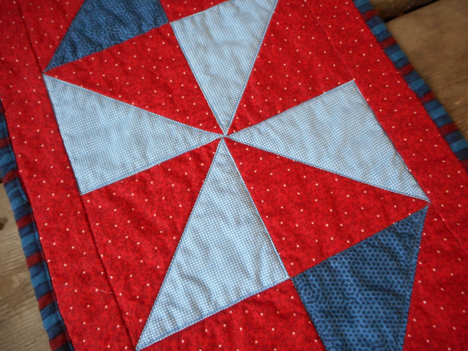 Red White Blue Quilted Table Runner, Patriotic Decor - Etsy