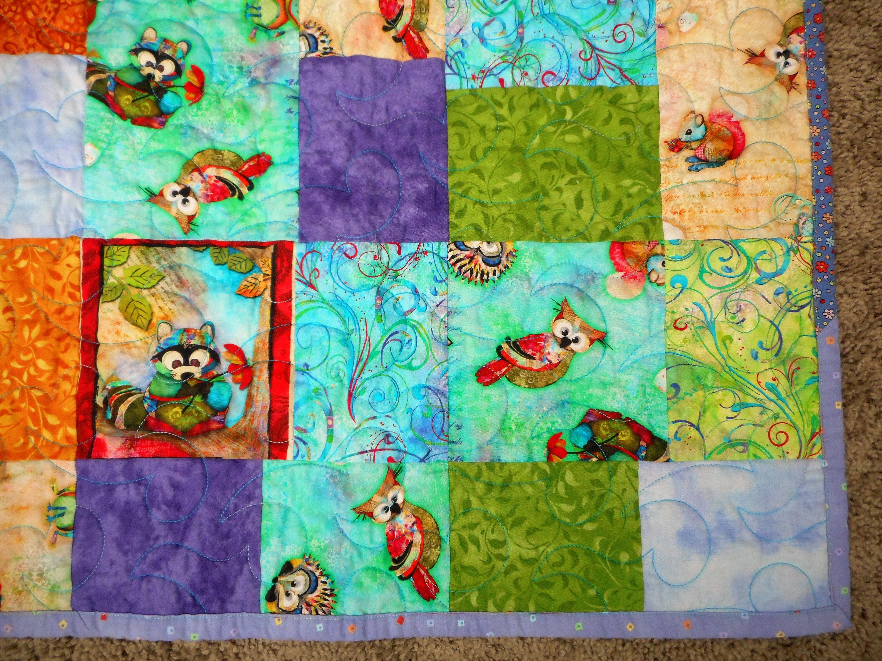 Woodland animals baby quilt forest creatures nursery bedding Etsy