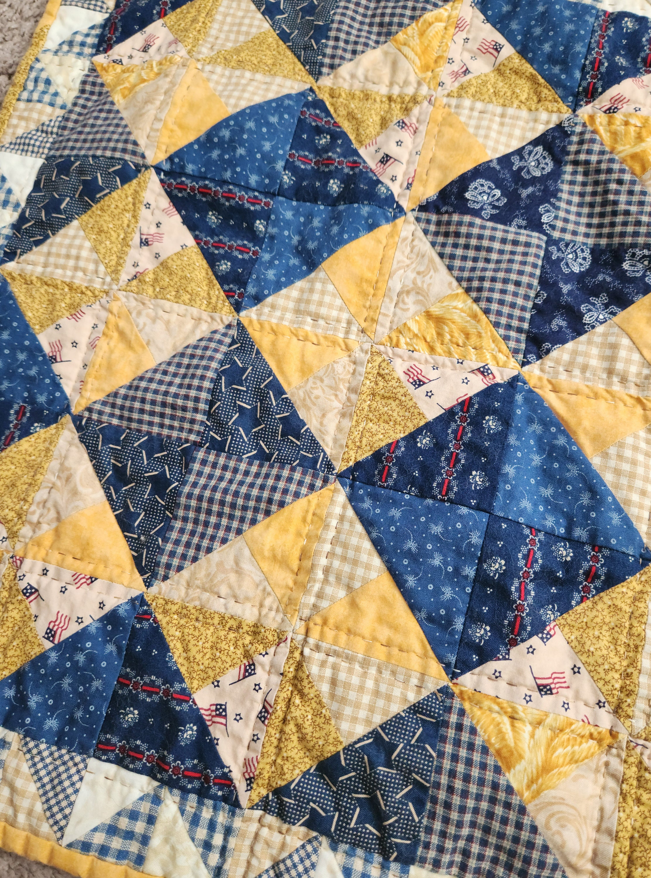 Golden Poppy Fields Quilted Table Topper NCU0NXD085