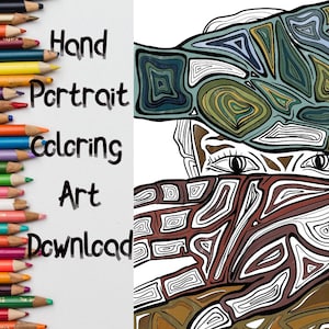 Hands Coloring Page Art/ Instant Download / Coloring Art Printable