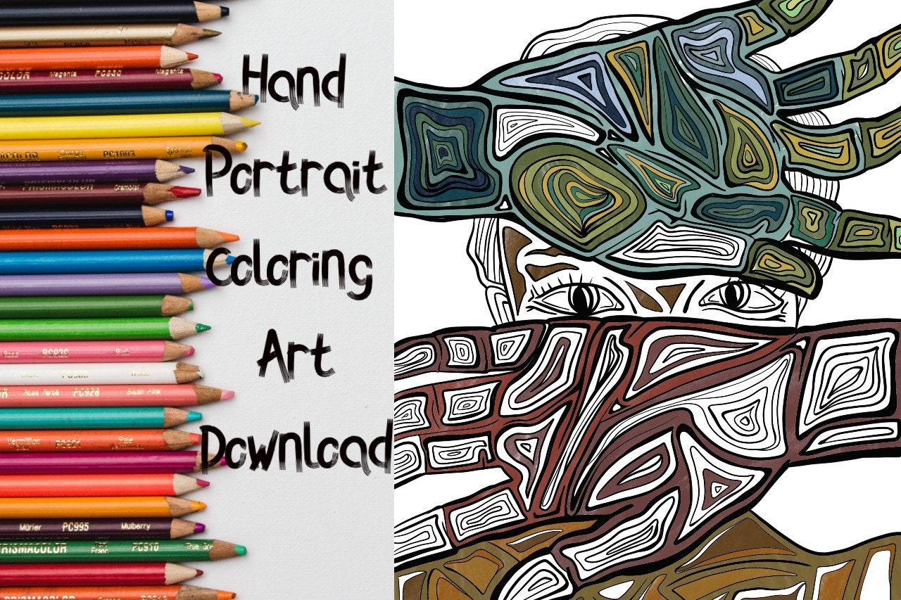 Hand Color Paper Hands Coloring Page Art/ Instant Download / Coloring Art Printable - Etsy