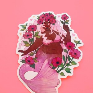 Mermaid & Anemone Flowers Sticker