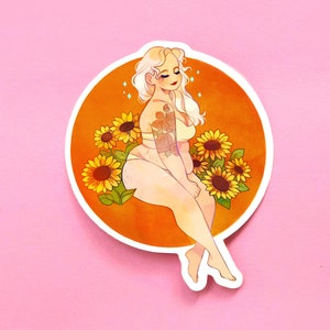 Sunflower Girl Sticker