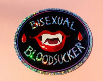 Bisexual Bloodsucker Glitter Sticker