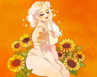 Sunflower Girl Print