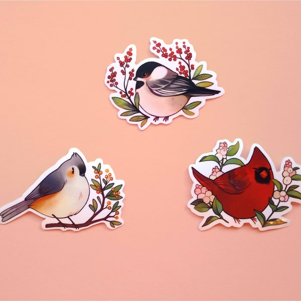 Stickers oiseaux et baies