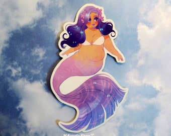 Chubby Mermaid Glossy Sticker