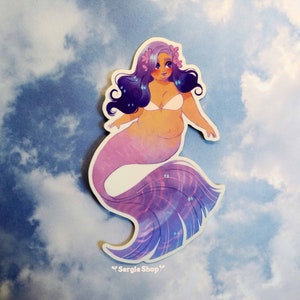 Chubby Mermaid Glossy Sticker