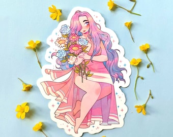 Trans Flag Sticker - Our Lady Of The Pink White And Blue