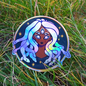 Holographic Medusa Sticker