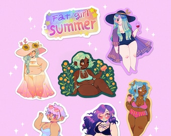 Fat Girl Summer Sticker Set