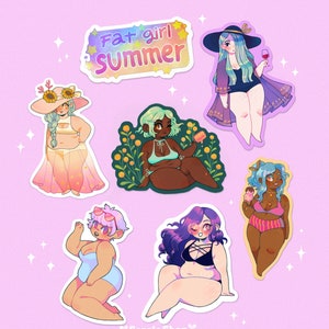 Fat Girl Sommer Aufkleber Set