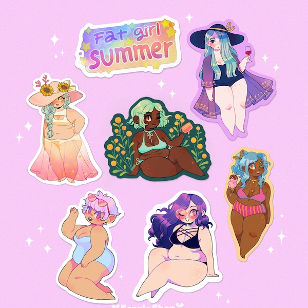 Fat Girl Summer Sticker Set